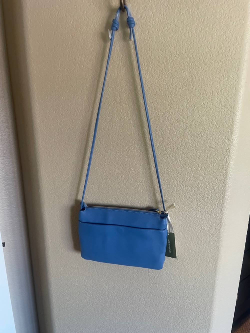 Vera Bradley Women’s Full Grain Cowhide Blue Crossbody Shoulder Bag